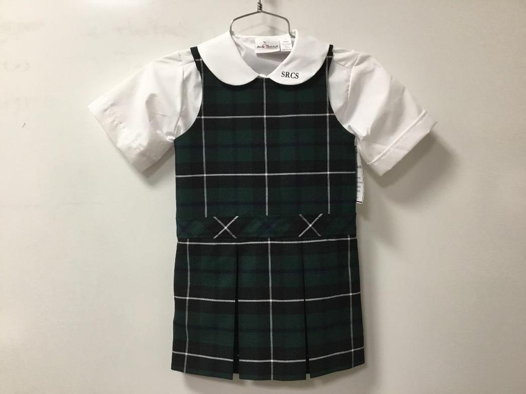 1 st through 4 th grade Girls REQUIRED: White Peter Pan blouse with green SRCS on collar, short sleeve St.