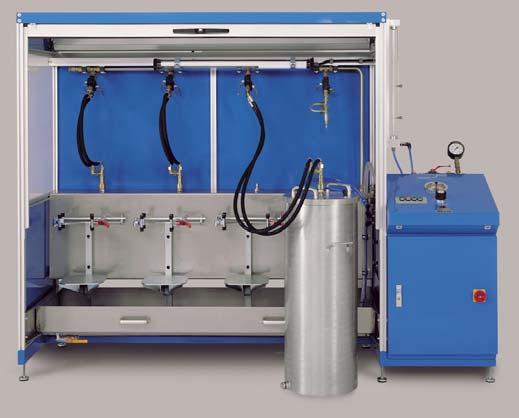 Expansion measurement test equipment in which the pressure container are put in during the water pressure test to measure the permanent expansion in accordance with the US - DOT regulations, the