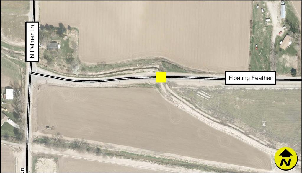 Project Name Floating Feather Rd Bridge #1513, 0.1. miles E/O Palmer Ln Project Purpose Date Scoped 7/19/17 Replace aging/deficient bridge infrastructure.