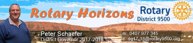Issue Number 21 A Rotary District 9500 weekly publication 25 November 2017 Preamble The Rotary Horizons & links for this week which has been sent to all Rotarians.