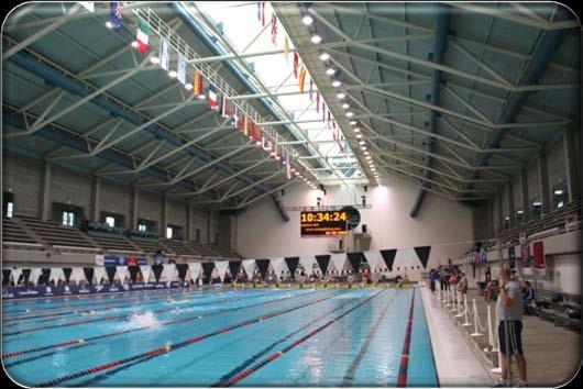 The Aquatic Center contains two natatoriums, one for competition and training and the other for recreational programs.