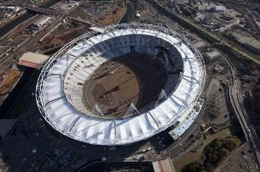 Is this more or less than 3 months to go? Aerial view of the Olympic stadium 7.