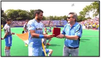 1 Lakh and wishes him good luck for his new journey in international hockey.