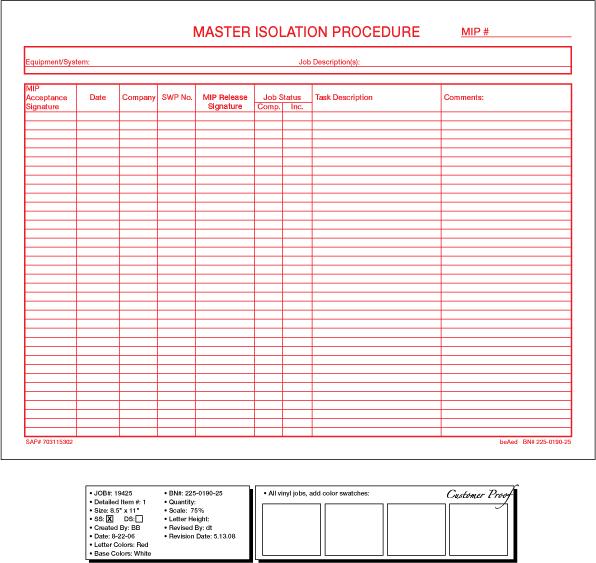 4.5.10 Additional sheets must be attached to the original MIP if more
