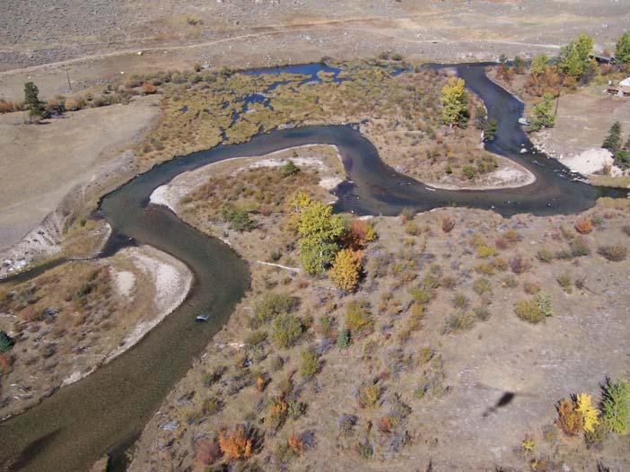 Photograph 7. Upper reach, aerial photograph of the lower section including the adjacent beaver complex.