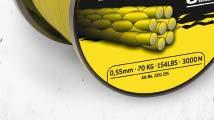 3000 m 50 kg / 110 lbs yellow 2352 255 0,55 mm 3000 m 70 kg / 154 lbs yellow RUBBER COATED LEADER
