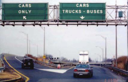 The New Jersey Turnpike is a limited access facility that has also successfully improved operations by separating types of vehicle traffic.