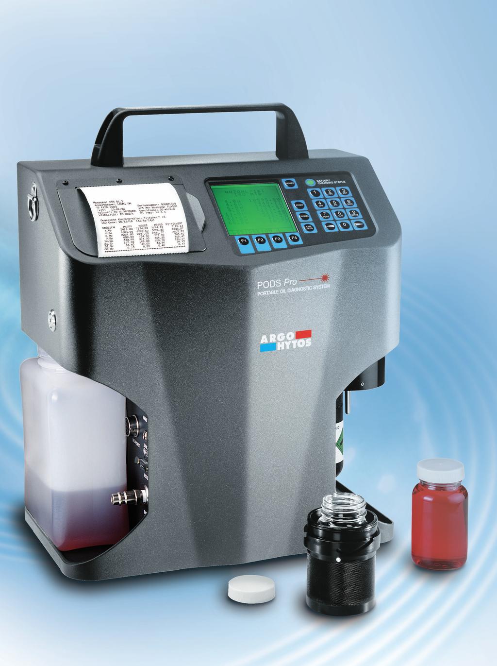 The new generation of oil diagnostics Mobile and stationary operation: Compressed air connection for laboratory measurement and gas