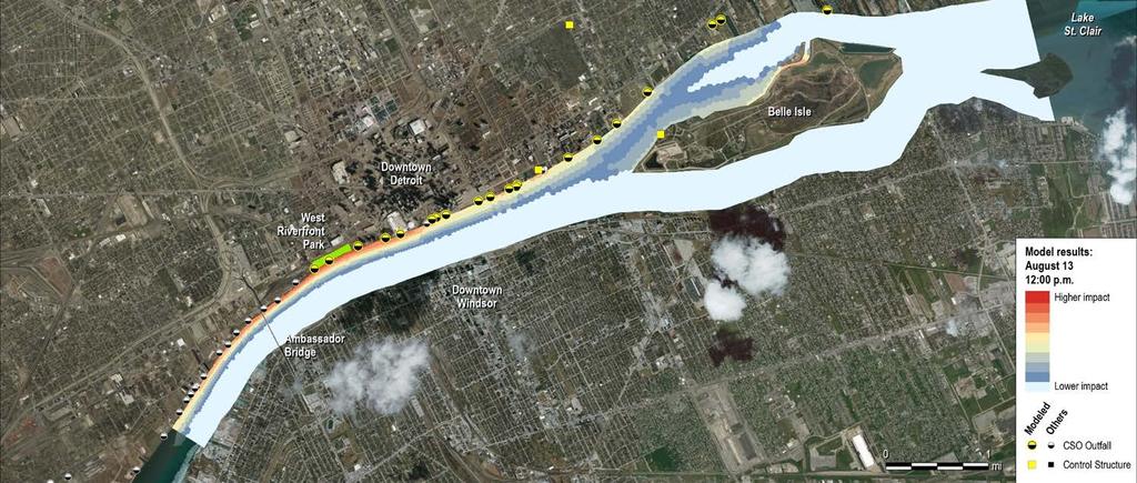 West Riverfront Park, Detroit River, MI Water quality model simulating