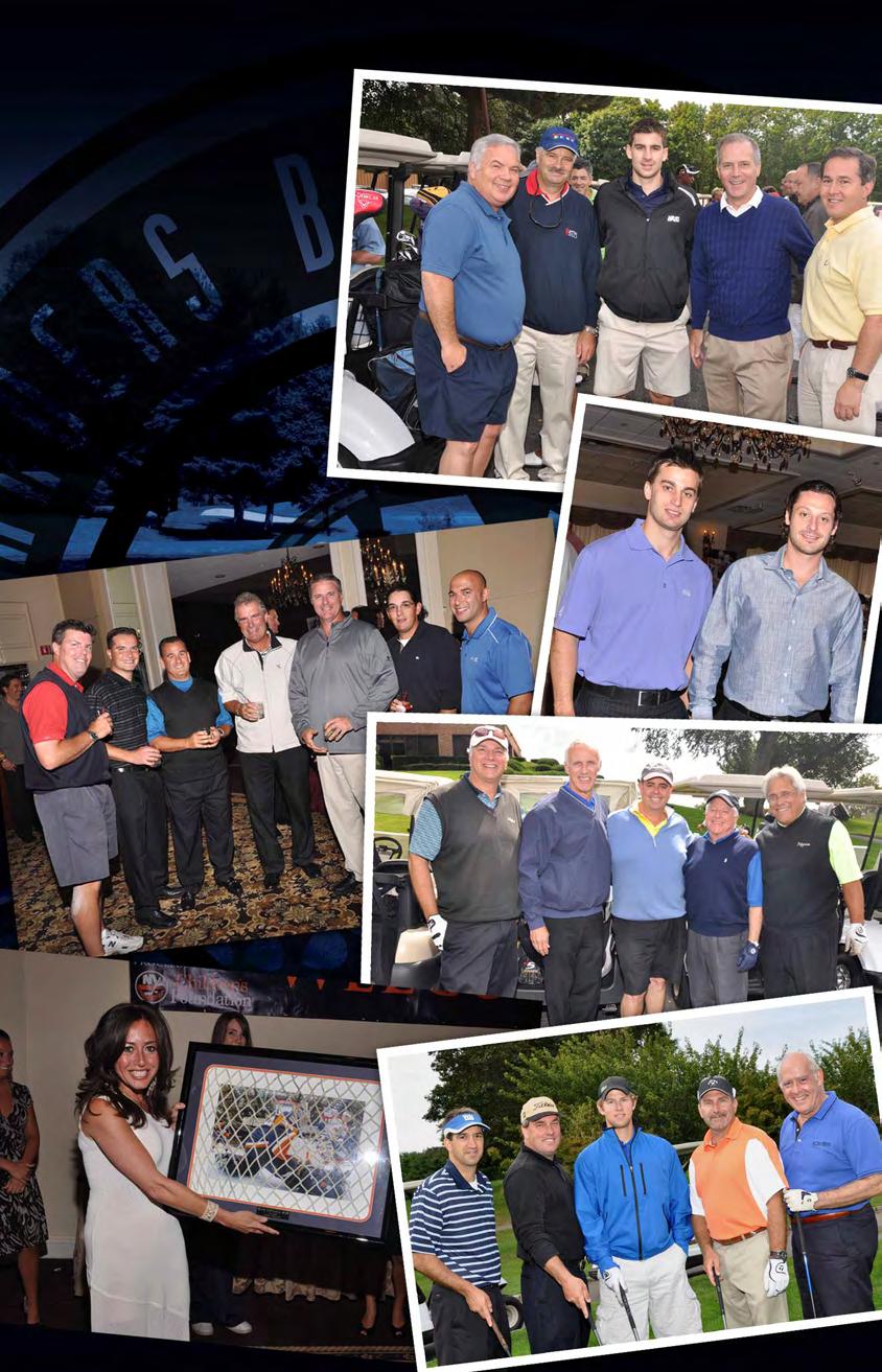 PICTURED CLOCKWISE TOP: 1) Islanders forward John Tavares poses with guests before the start of the outing. 2) Islanders players Frans Nielsen & Mark Streit enjoy the golf outing reception.