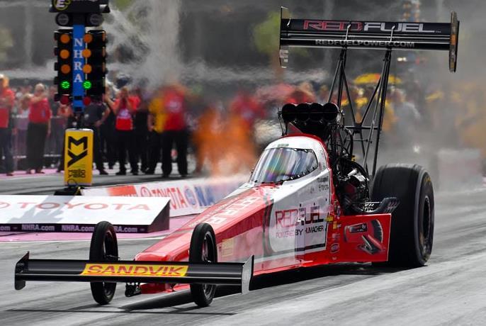 Shawn Langdon and the Red Fuel/Sandvik Coromant team have a No. 2 finish in sight and return to Pomona where the team with crew chief Phil Shuler won a year ago.