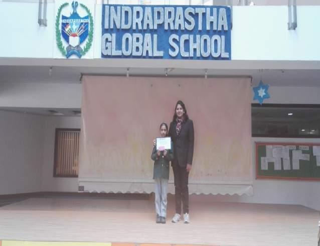 Mayoor School, Noida Our young tech savvy student, Stuti Gupta of VA1 won the third prize in Inter-school
