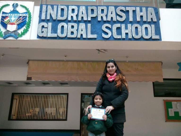 Our little champ, Arshia Saha of IA3 secured the first prize & Alina Joshi of IA1 got the second prize in Inter-school competition Collage Making held in