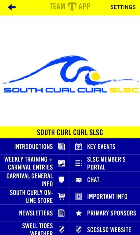 SOUTH CURL CURL SLSC APP: INTRODUCTION AND QUICK START GUIDE To communicate on the run and to stay up to date with what s happening we recommend you download our SCCSLSC App to your smart phone, or