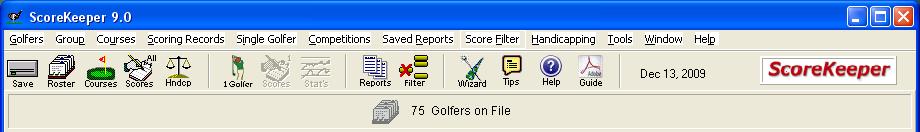 Navigating in ScoreKeeper To Run ScoreKeeper Double-click the ScoreKeeper icon on your WINDOWS desktop.
