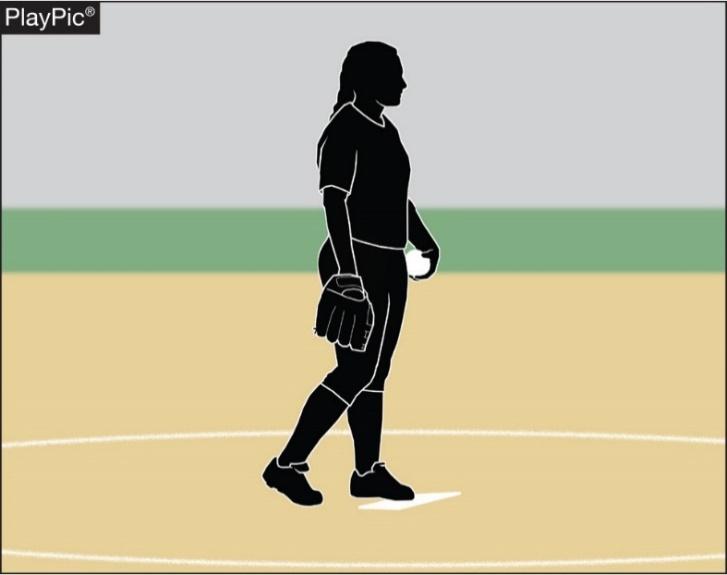 Points of Emphasis SIMULATE TAKING A SIGN If the pitcher does not pause after stepping onto the pitcher s