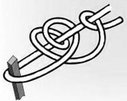 Tension in the line can be adjusted by sliding the knot to change the effective length of the standing part.