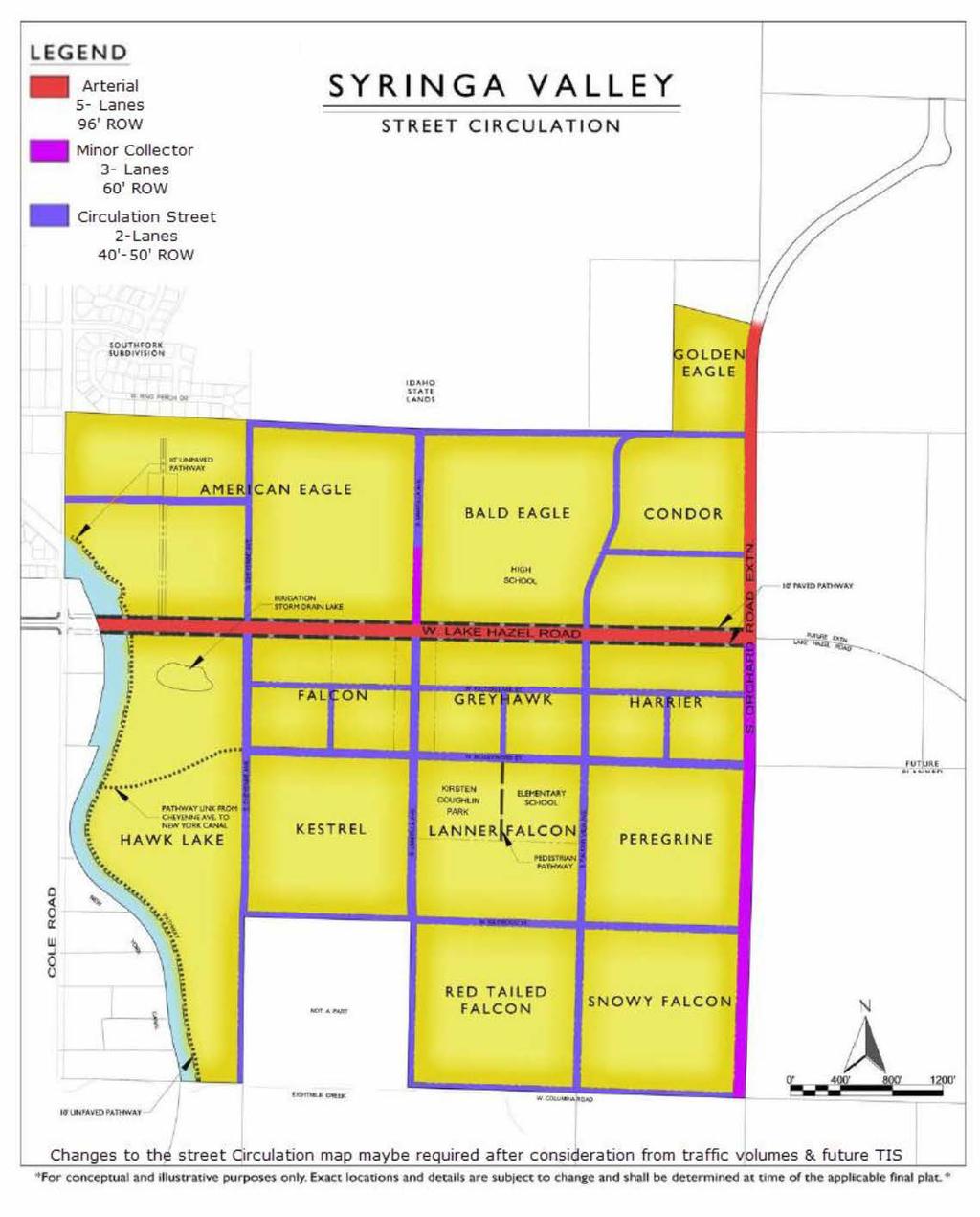Circulation Plan Orchard Street Cheyenne Avenue Umatilla Avenue 7. New Arterial Roadways (Lake Hazel and Orchard) a.