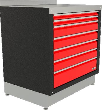 Standard drawer configuration 2x 2 drawers 4x 4 drawers 1x 6 drawer 34 Tool Chest