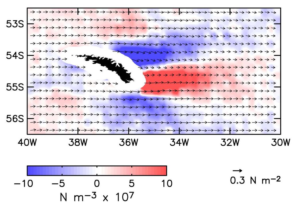 COOL WARM Fig. S6. Schematic illustration of the divergence and curl of the wind stress ô resulting from spatial variations of the SST effects on the surface winds summarized in Fig. S5.