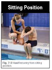 5. Once in the water, adjust the angle of your hands and/or head for a horizontal streamlined glide. Straighten your back, to avoid a rear somersault.