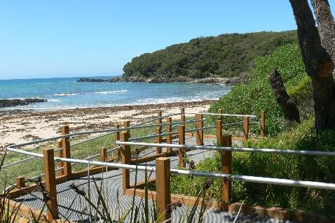 1 Km On the left access to East Cape beach On the right access to Cape Conran Nature Trail At end of road Sailors Graves carpark Swimming, surfing, picnic area, toilets Walking tracks, toilet Beach