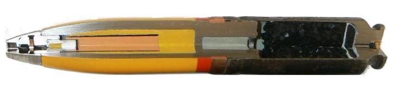 The fuze used on this projectile is the AZ 1504, which is also used on the 2 cm Spr.Gr. In functioning it resembles the AZ 1587. 3 cm Sprenggranatpatrone L spur 108 El ohne Zerleger 3 cm SprGr.
