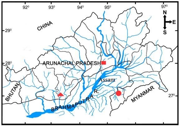 Fig 2: Lateral view of Danio assamila, 57.3 mm SL, RGUMF 322, Chatjo River, Tirap dist. Arunachal Pradesh. Fig 3: Collection site of Danio assamila: Chatjo River, Tirap District, Arunachal Pradesh.