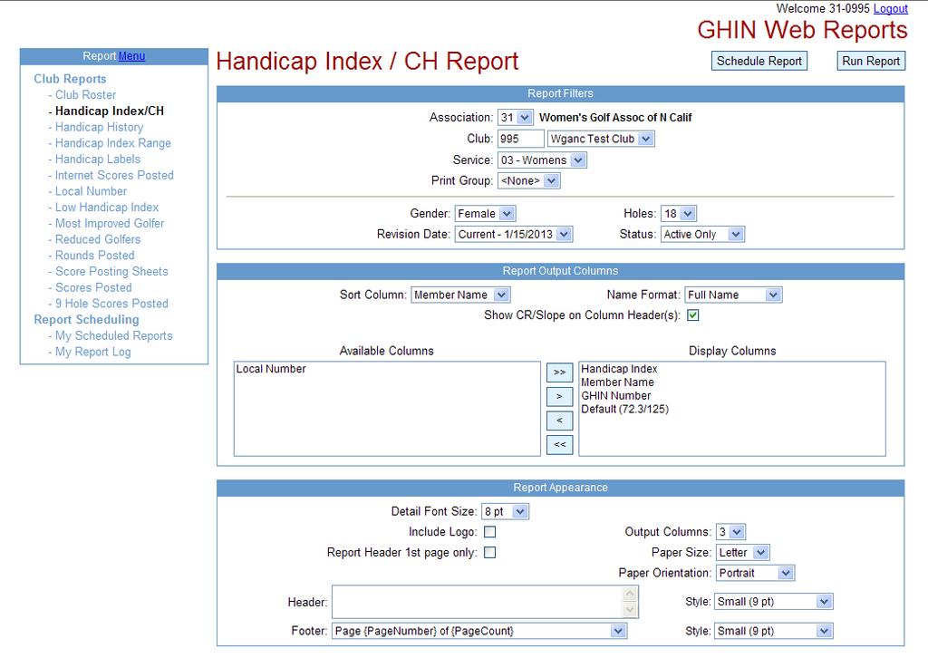 REPORTS The Reports option will allow you to produce, print and export several reports.