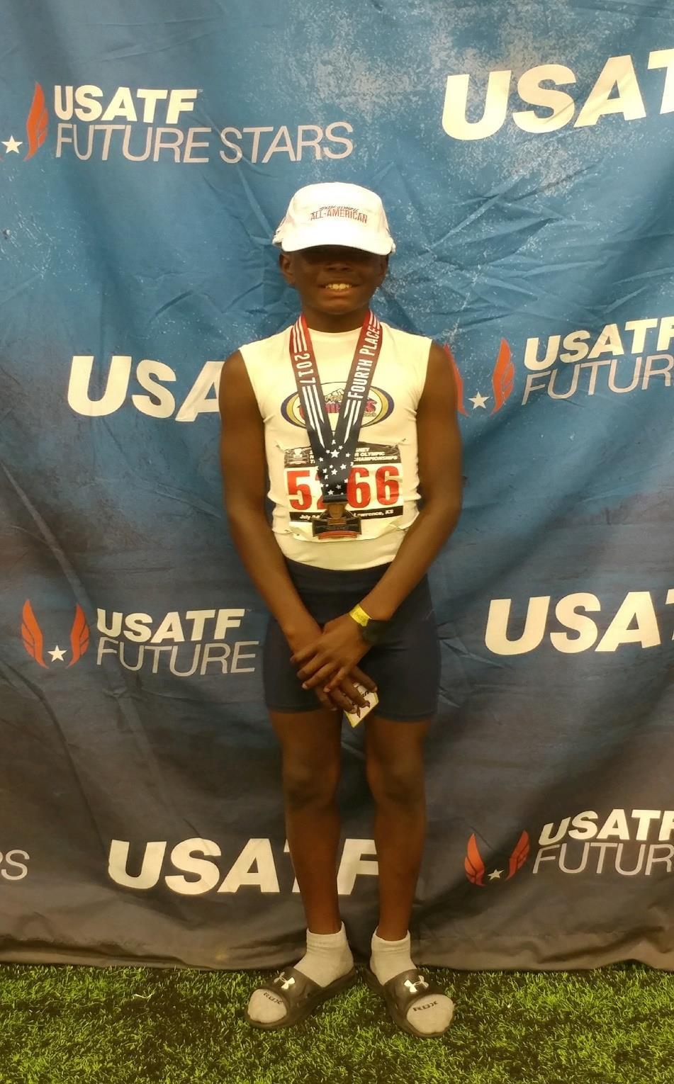 Brandon Hills won the 11-12 boy s 4 th place medal with