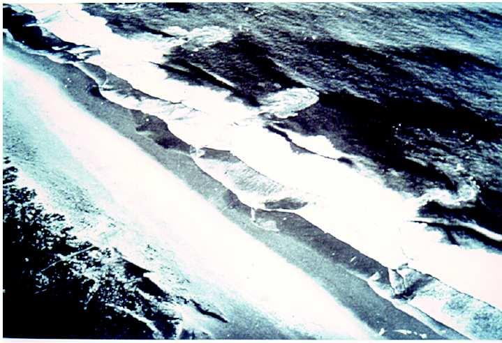 currents formed in Rosarita beach, Baja California.