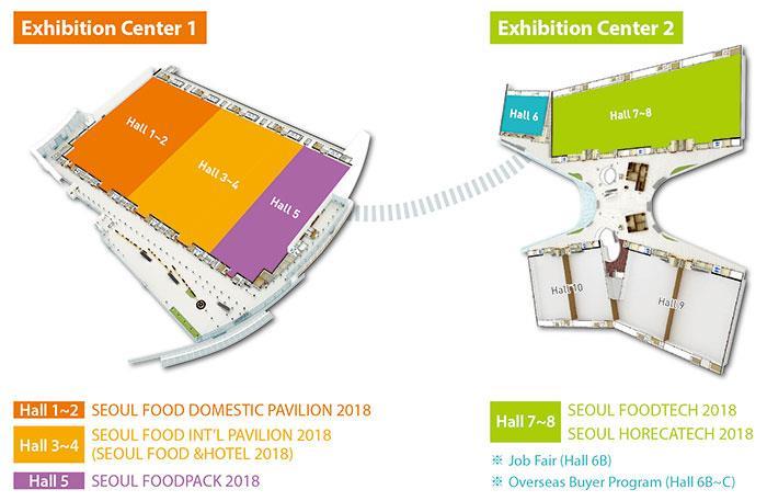Overview of SEOUL FOOD 2019 Hall 1~2 Hall 3~4 Hall 5 Hall 7,8 SEOUL FOOD DOMESTIC