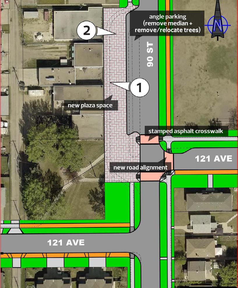 Commercial Area Improvements (121 Avenue and 90 Street) Please refer to styles below for all of the following preliminary designs which include number symbols.