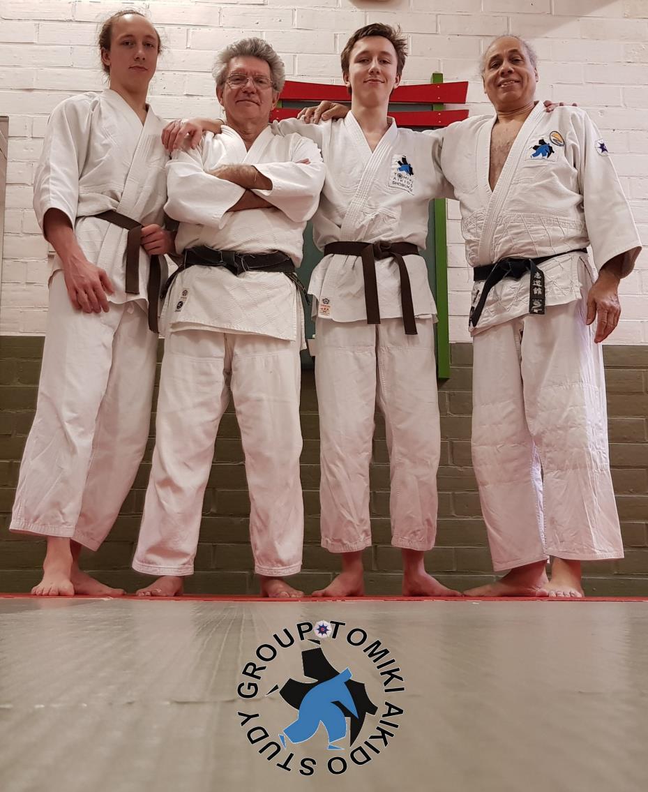 STUDY GROUP TOMIKI AIKIDO - Saturday 16 th February, 2019 This afternoon the Kramp twins attended the session again. After a brief warming up we looked at further aspects of the rounded foot concept.