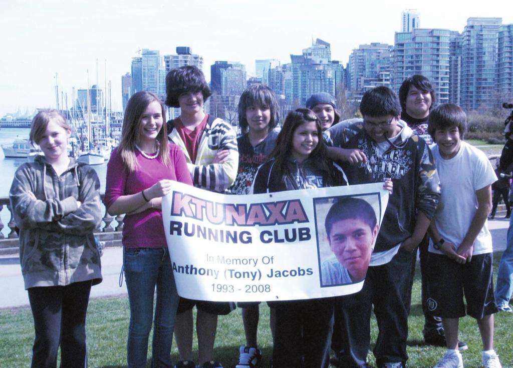 Over the past three years, three teens have been lost to suicide and drug and alcohol poisoning. The Ktunaxa Running Club participates in the Vancouver 10K Sun Run on an annual basis.