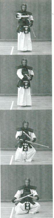 Reihō Steps 1 thru 6: 1) With this Sagetō posture, bow your opponent at about 15 angle with good Metsuke.
