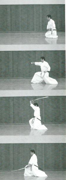 Fig. 45c Fig. 46c We introduced here AJKF s Iaido Seitei no Kata Ippon Me Mae as shown in Figure 46. Kiritsuke is also referred to as Shotachi.