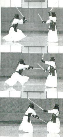 In this case, you can readily dodge the Daitō side Kote Uchi, by pulling back your Daitō hand. Nitō s defense will increase if you can handle Shōtō well and pressure opponent s attack.