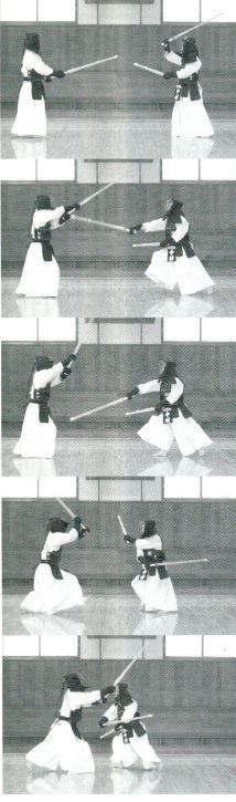 Renzoku waza in the case of the enemy parried the first blow.