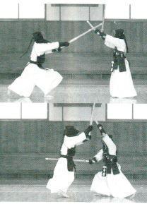 96 Daitō Kote Nuki Dō (Shō Nitō) When your opponent parries Daitō kote Uchi by moving back, and your Shōtō cannot reach