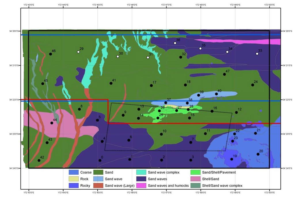 Figure 2: Spirits Bay survey, 26 stations.