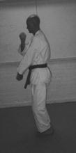 1 2 3 4 5 6 7 8 9 1. From a ready position. 2. Look to the left and prepare the arms to step out to the left into back stance and make uchi uke.