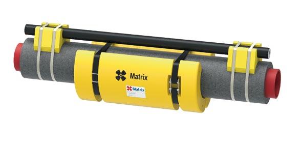 Matrix has designed a closed cell syntactic foam system covered by an integrated fibreglass and aramid skin which protects the buoyancy against abrasion as the pipeline