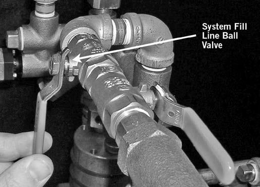 11. When the normal system air pressure is reached, close the ball valve on the system fill line to the CLOSED RESTRICTED FILL position. 14.