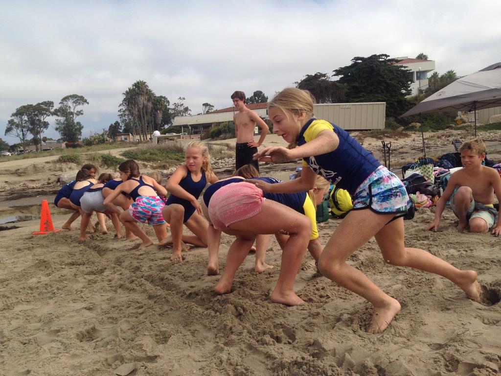UCSB JR LIFEGUARDS JG JOURNAL Week 5 D GROUP HIGHLIGHTS D girls learn to play flags Ds practicing water entries The Ds started off second session with a huge splash (literally)!