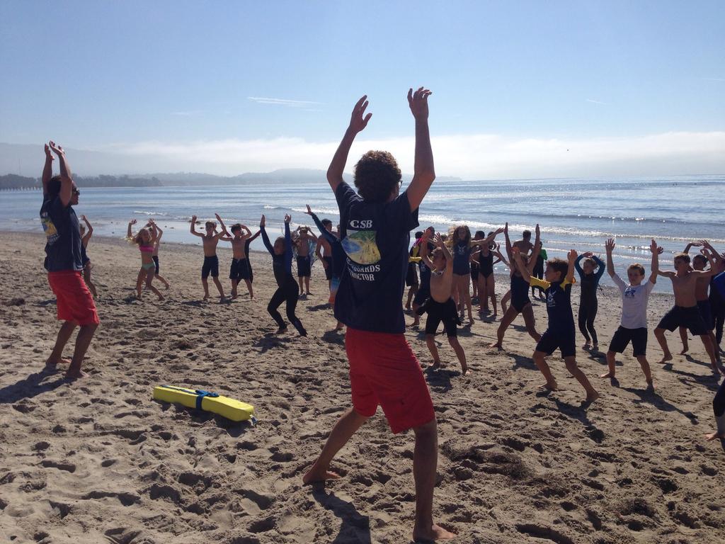 UCSB JR LIFEGUARDS JG JOURNAL Week 5 C GROUP HIGHLIGHTS Warming up with jumping-jacks Enjoying the Fiesta Competition The Cs had an impressive start to session 2 of Jr. Guards.