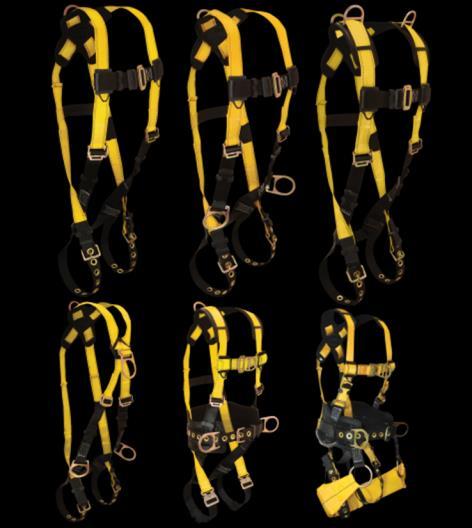 Variations of Harnesses FallTech harnesses are rated at 425 lbs Single D, and 3 D are