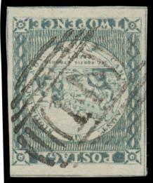 250 Lot 129 129 A- A1- '13' of O'Connell largely very fine strike on Plate IV 2d ultramarine SG 31 (margins