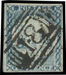 200 133 B A1 Lot 133 '17' of Dubbo very fine strike on Plate I 2d dull blue SG 18