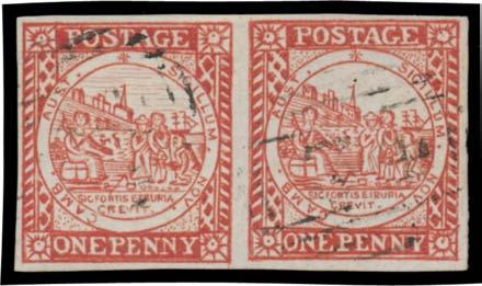 Prestige Philately - Auction No 168 Page: 4 NEW SOUTH WALES - 1850-51 Sydney Views (continued) 45 F A Lot 45 ONE PENNY: